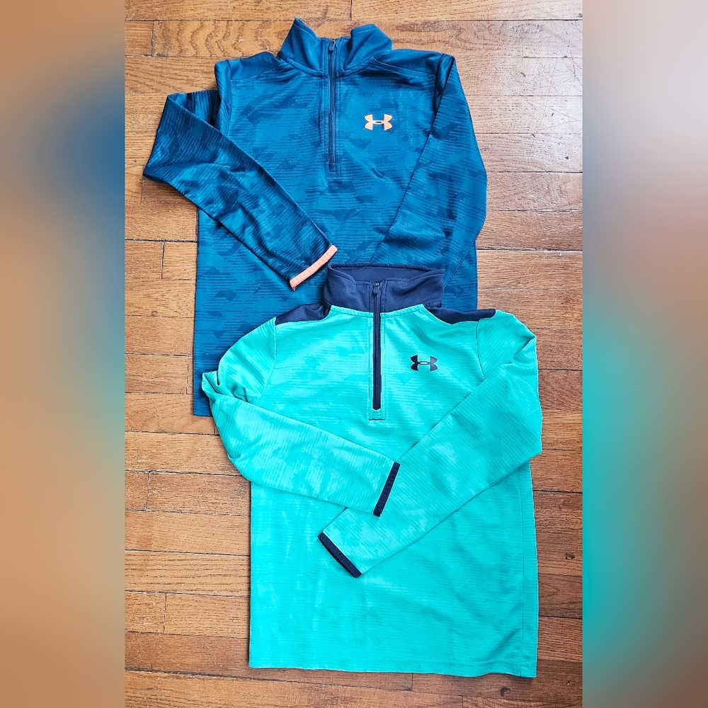 (2) Boys Under Armour HeatGear 1/4 Zips